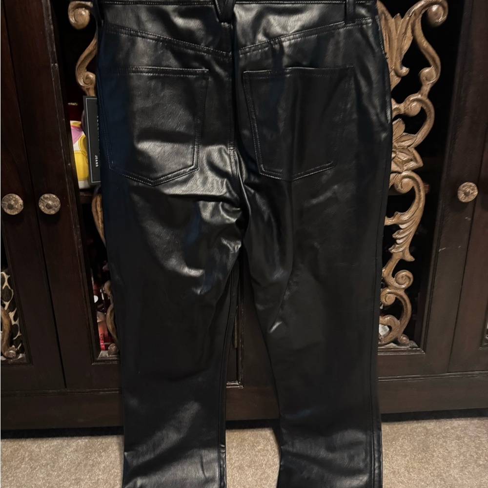 Veronica Beard Black Faux Leather Jeans